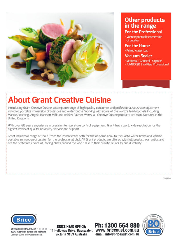 Grant Creative Cuisine GRAPAS-TO-12230SS - Bench Top Sous Vide Water Bath