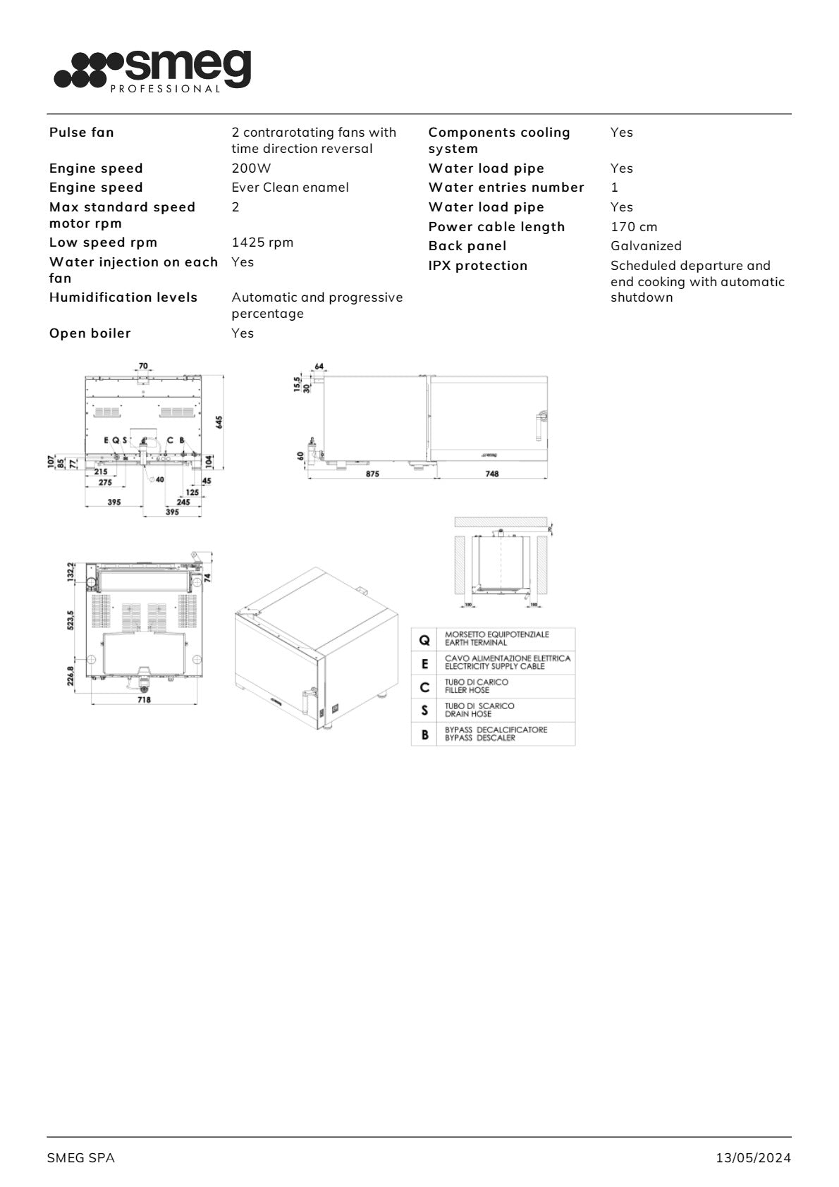 Smeg Professional Galileo SPO5L2SDL - 5 Tray Combi Oven