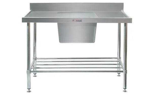 Simply Stainless SS05.0900.PW - Stainless Steel Sink Bench with Splashback