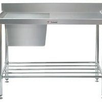 Simply Stainless SS05.7.1500L - Stainless Steel Sink Bench with Splashback
