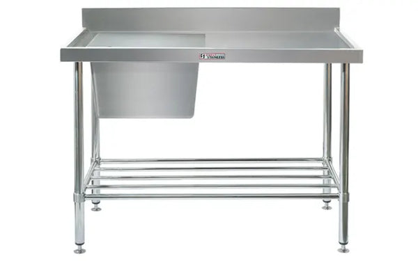 Simply Stainless SS05.2100L - Stainless Steel Sink Bench with Splashback