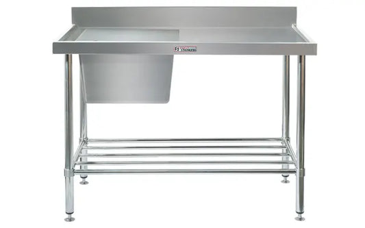 Simply Stainless SS05.1500L - Stainless Steel Sink Bench with Splashback