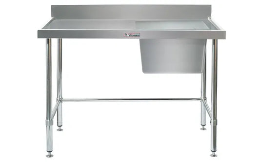 Simply Stainless SS05.1500RLB - Stainless Steel Sink Bench with Splashback
