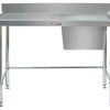 Simply Stainless SS05.1200RLB - Stainless Steel Sink Bench with Splashback