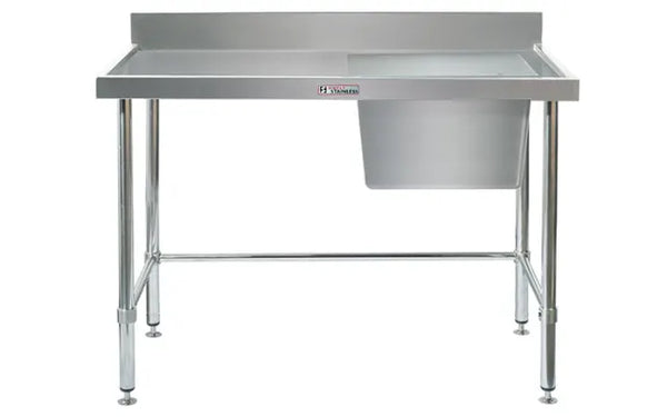 Simply Stainless SS05.1200RLB - Stainless Steel Sink Bench with Splashback