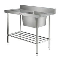 Simply Stainless SS08.1500R - Stainless Steel Dishwasher Inlet Bench