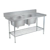 Simply Stainless SS09.7.1800DBL - Double Sink Dishwasher Inlet Bench