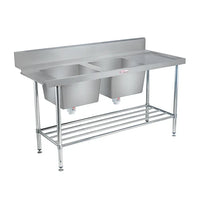 Simply Stainless SS09.7.1650DBL - Double Sink Dishwasher Inlet Bench