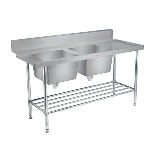 Simply Stainless SS09.7.1650DBL - Double Sink Dishwasher Inlet Bench