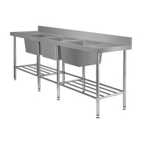Simply Stainless SS24.2400.TB - Triple Bowl Sink Bench
