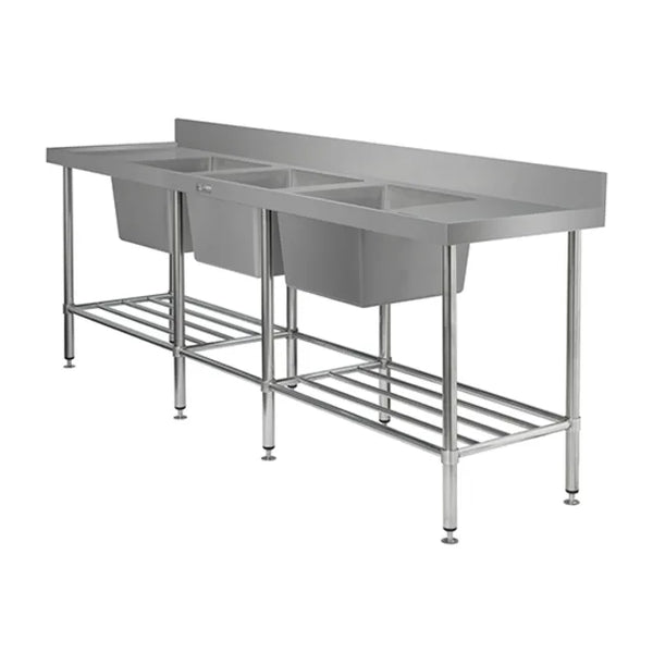 Simply Stainless SS24.2400.TB - Triple Bowl Sink Bench