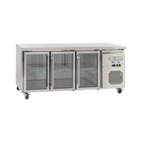 Exquisite SSC400G - Three Glass Door Underbench Fridge