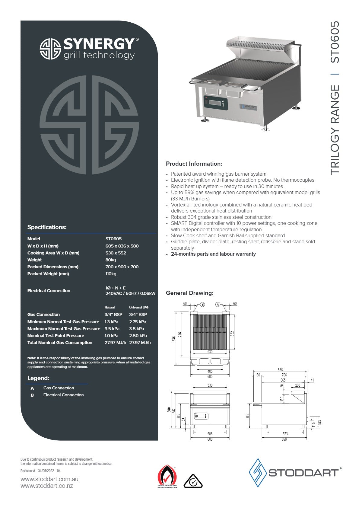 Thumbnail - Synergy ST0605 - Single Burner Grill