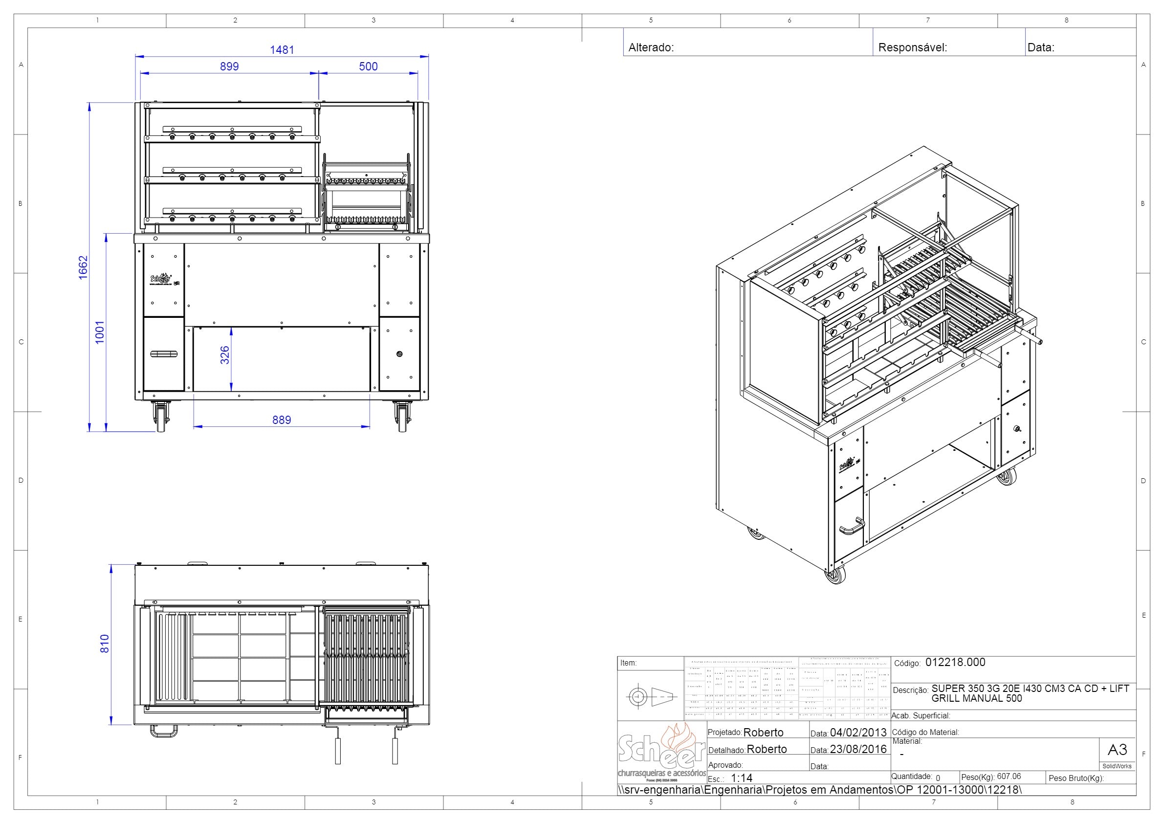 Thumbnail - Scheer Proline Super 350 - 1500mm Combination Charcoal Rotisserie & Grill