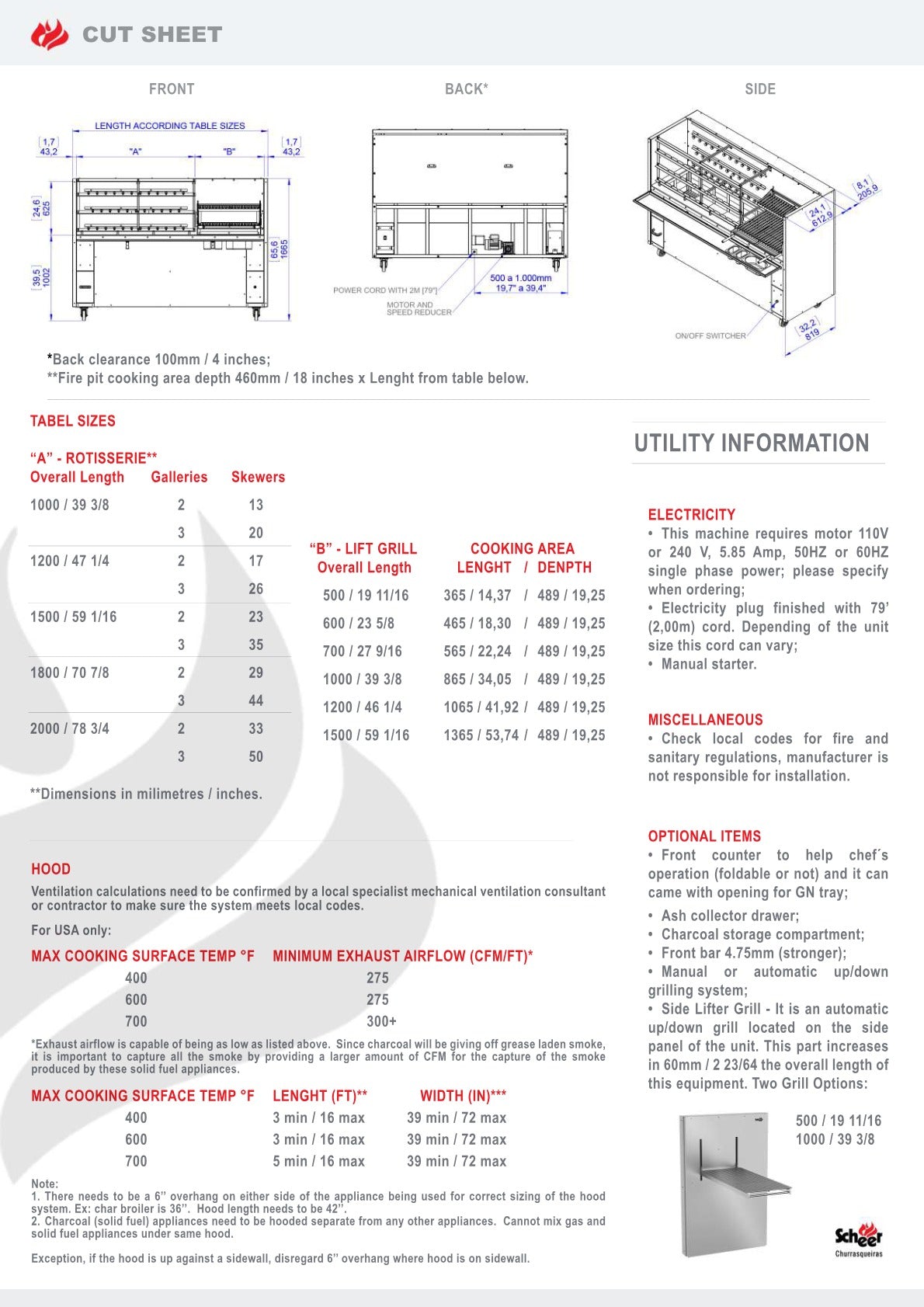 Thumbnail - Scheer Proline Super 350 - 1500mm Combination Charcoal Rotisserie & Grill