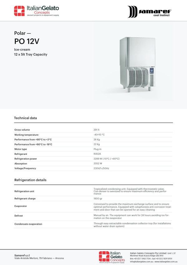 Samaref PO 12V - Blast Freezer