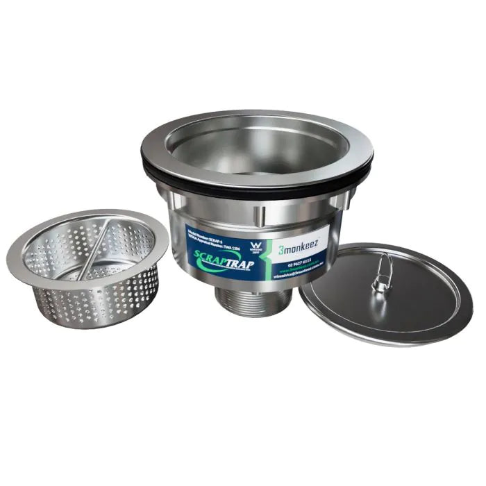 3Monkeez SCRAP-S - Cast Stainless Steel Sink Waste Arrestor