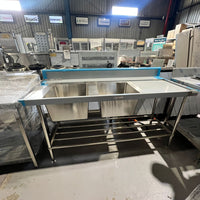Simply Stainless SS09.7.1800BL 2 Bowl Inlet Bench