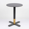 Sintered Stone Table Top with Brass Cross Table Base Dining Table Black