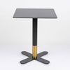 Sintered Stone Table Top with Brass Cross Table Base Dining Table Black