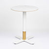 Sintered Stone Table Top with Brass Cross Table Base Dining Table White