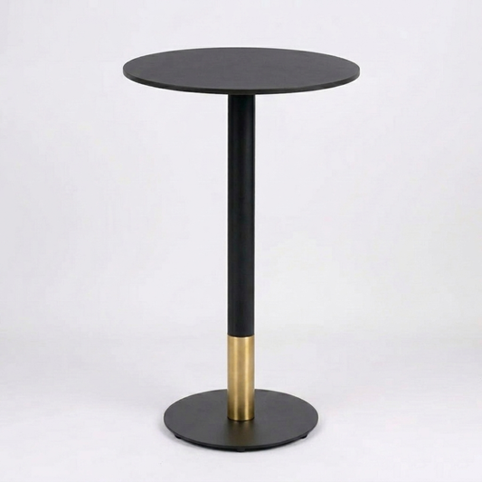 Sintered Stone Table Top with Discus High Bar Black