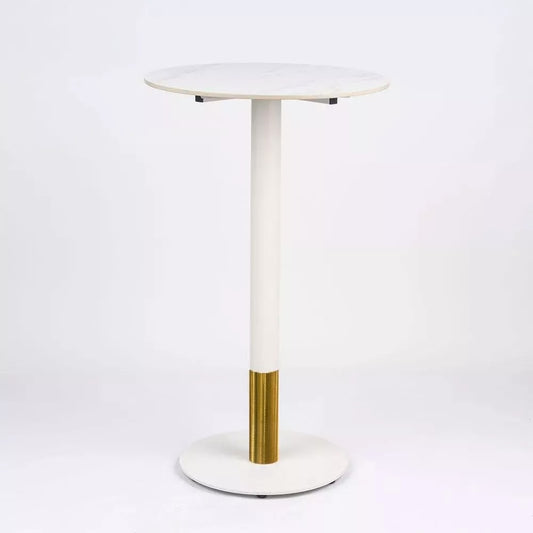 Sintered Stone Table Top with White Discus High Bar