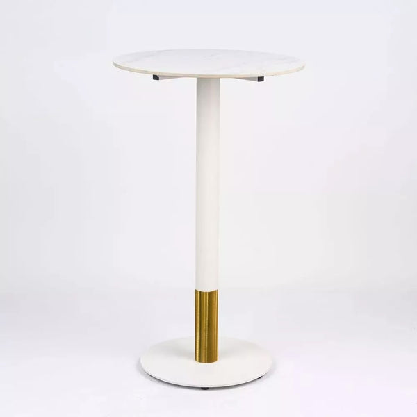 Sintered Stone Table Top with White Discus High Bar