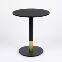 Sintered Stone Table Top with Discus Table Base Black