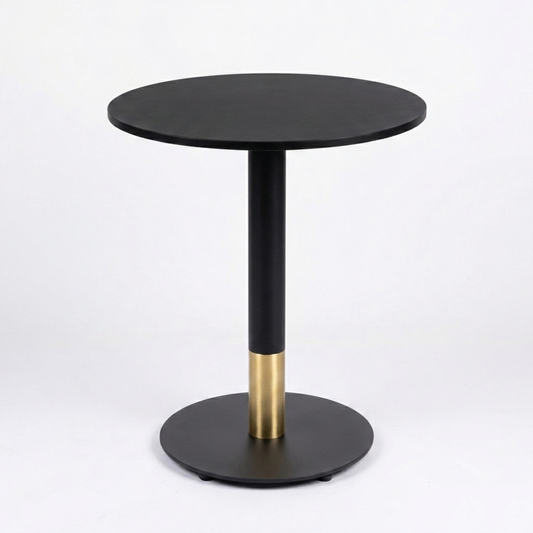 Sintered Stone Table Top with Discus Table Base Black