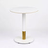 Sintered Stone Table Top with Discus Table Base White