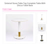 Sintered Stone Table Top with Discus Table Base White