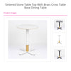 Sintered Stone Table Top with Brass Cross Table Base Dining Table White