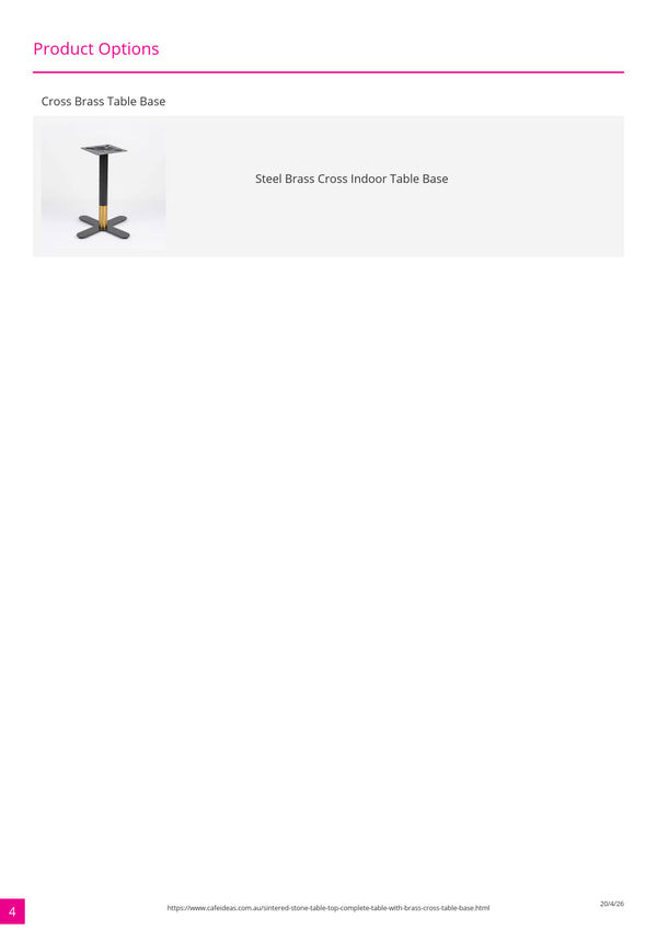 Sintered Stone Table Top with Brass Cross Table Base Dining Table White