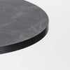 Black Aluminium Edge HPL Laminate Tabletop in Smokestone Complete Table with Round 450 White Table Base