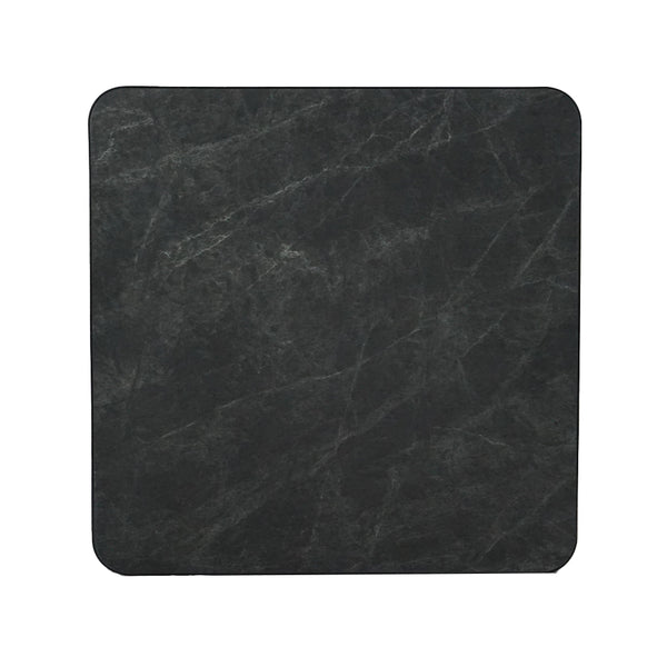 Black Aluminium Edge HPL Laminate Tabletop in Smokestone Complete Table with Black Cavallo 450 Table Base