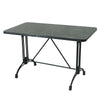 Smokestone HPL Black Aluminium Edge Tabletop with Ankara Twin Table Base