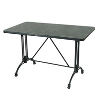 Smokestone HPL Black Aluminium Edge Tabletop with Ankara Twin Table Base