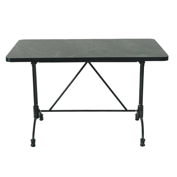Smokestone HPL Black Aluminium Edge Tabletop with Ankara Twin Table Base