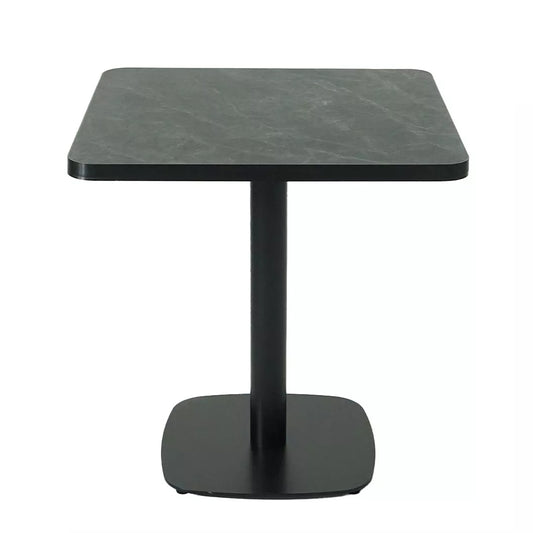 Black Aluminium Edge HPL Laminate Tabletop in Smokestone Complete Table with Black Cavallo 450 Table Base