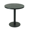 Black Aluminium Edge HPL Laminate Tabletop in Smokestone Complete Table with Round 450 Black Table Base