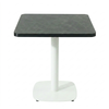 Black Aluminium Edge HPL Laminate Tabletop in Smokestone Complete Table with White Cavallo 450 Table Base