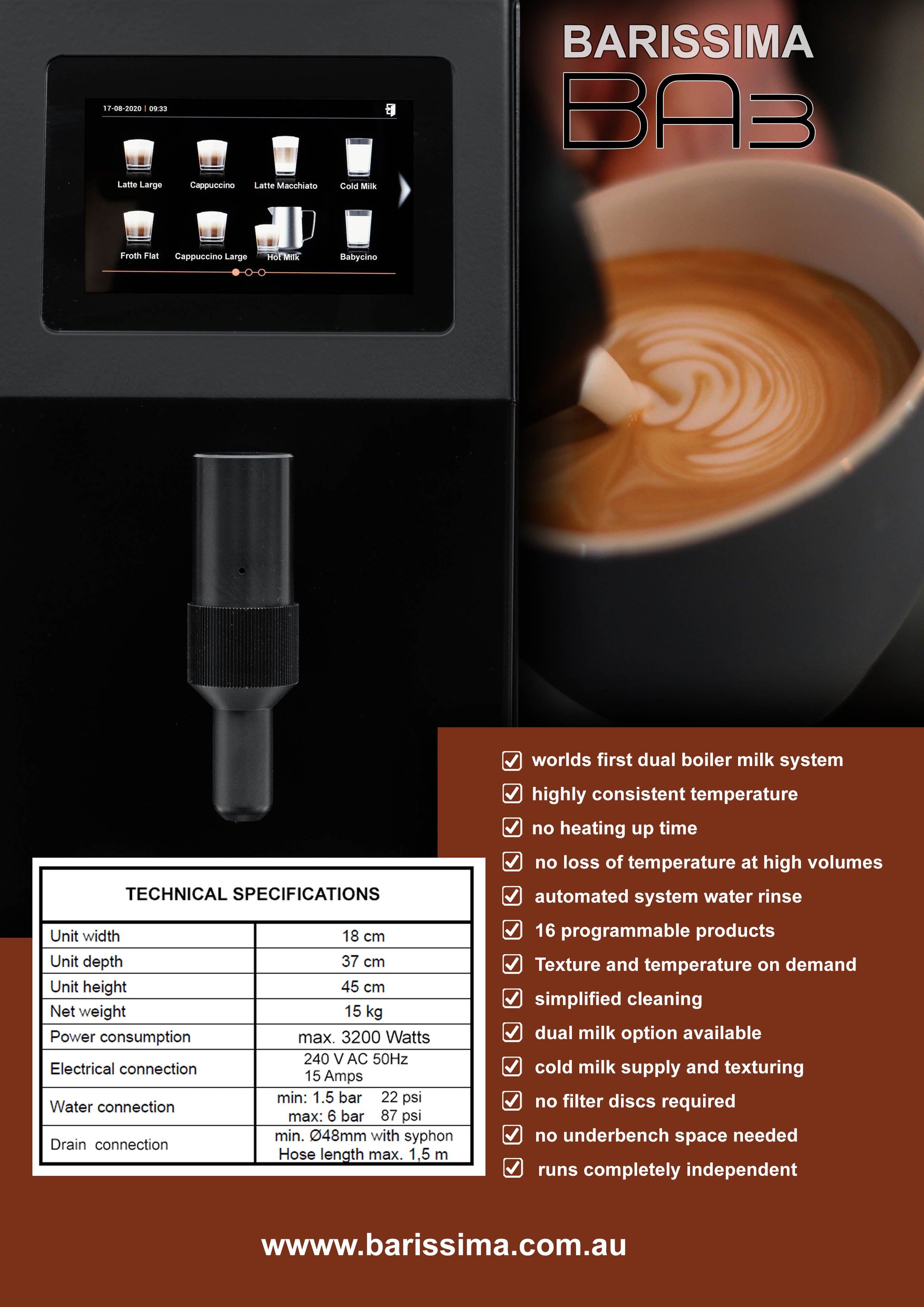 Barissima BA3 Dual Milk - Milk Frother