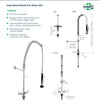 3Monkeez T-3M53007 - Stainless Steel Dual Bench Mount Pre-Rinse