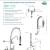 3Monkeez T-3M53449-C - Compact Stainless Steel Exposed Wall Mount Pre-Rinse