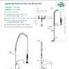 3Monkeez T-3M53449 - Stainless Steel Exposed Wall Mount Pre-Rinse
