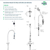 3Monkeez T-3M53500 - Stainless Steel Line Retractor Dual Hob Mount Pre-Rinse