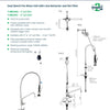 3Monkeez T-3M53512 - Stainless Steel Line Retractor Dual Hob Mount Pre-Rinse