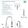 3Monkeez T-3M53810-C - Compact Stainless Steel Wall Stops & Elbow Pre-Rinse