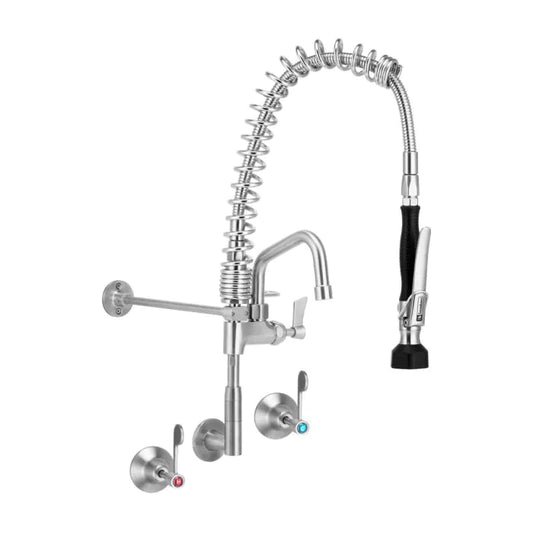 3Monkeez T-3M53816-C - Compact Stainless Steel Wall Stops & Elbow Pre-Rinse